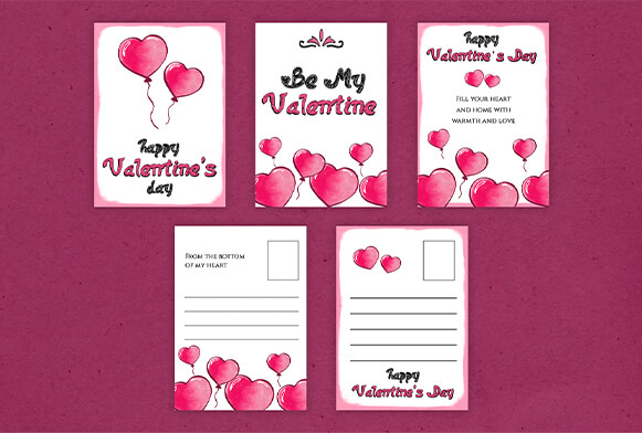 valentine day photo card templates free