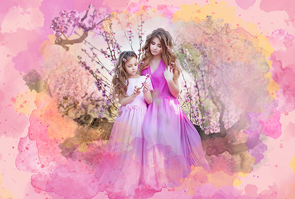 free watercolor photoshop overlays