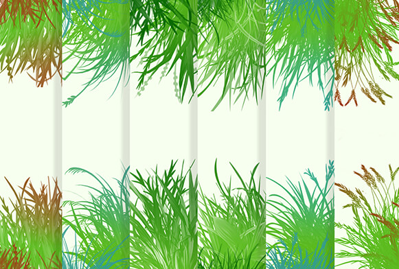 free grass photoshop brushes