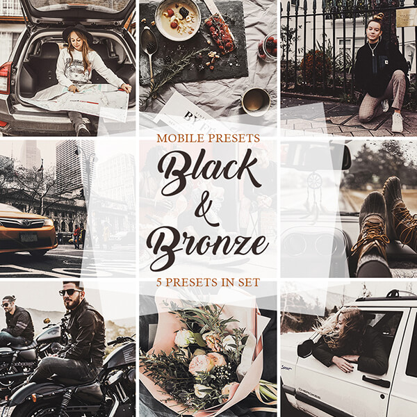 banner mobile presets black and bronze