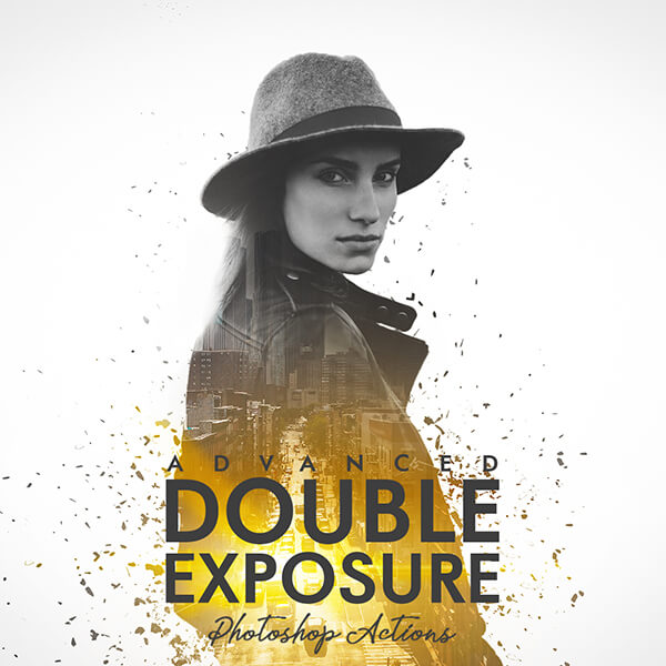 banner ps actions advanced double exposure