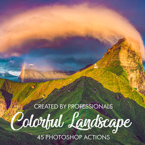 banner ps actions colorful landscape