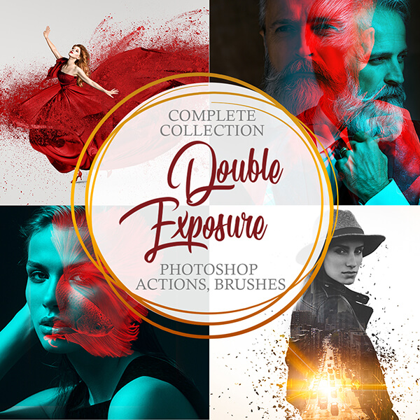 banner ps actions complete double exposure